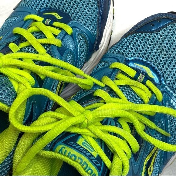 Saucony Oasis 2 grid turquoise and neon yellow running shoes size 7.5 - Picture 8 of 16